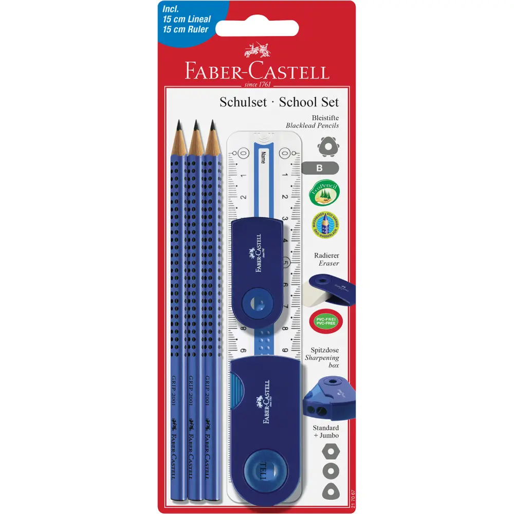 Svinčnik FABER-CASTELL, grip 3/1  moder 